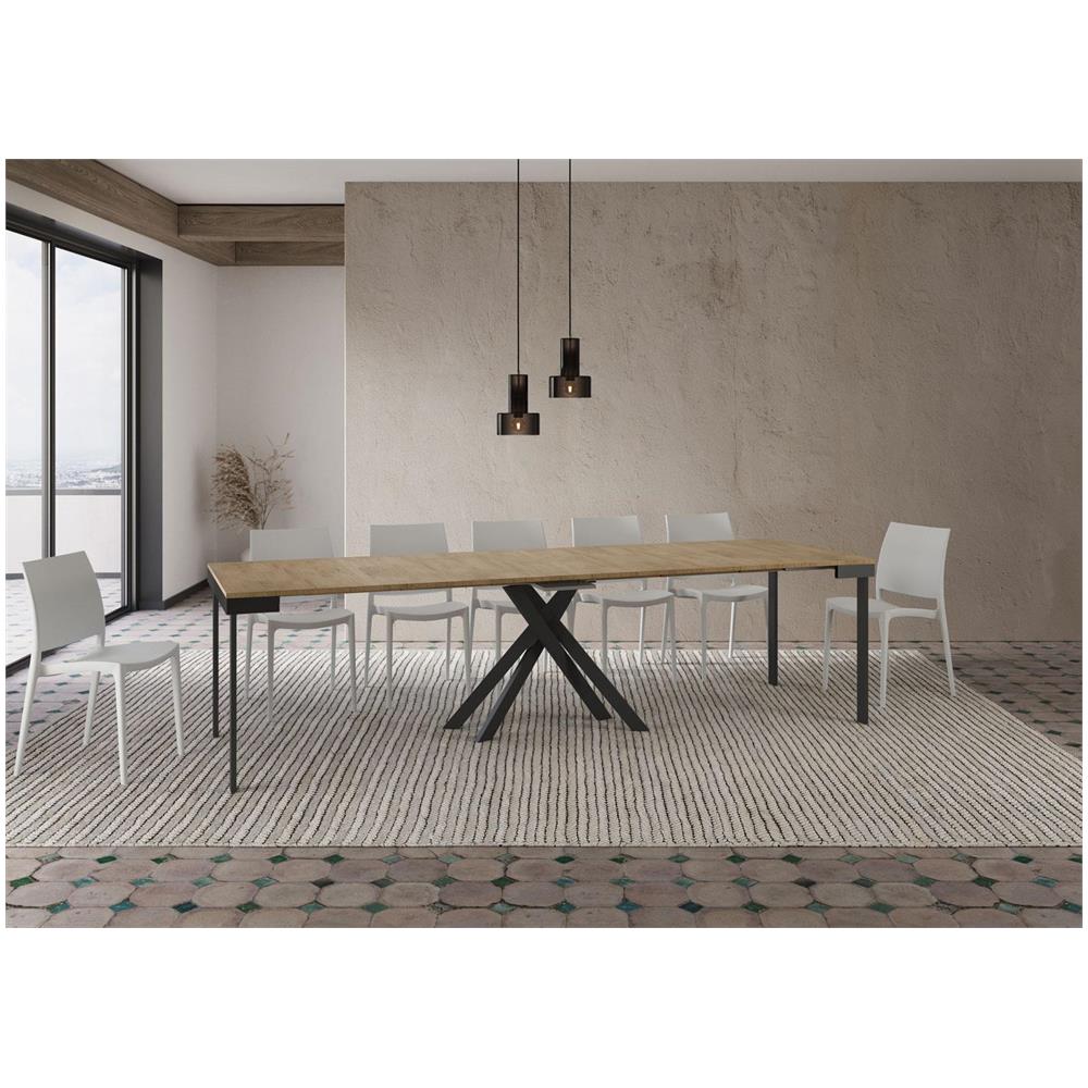 Consolle allungabile 90x40/300 cm Krack Evolution quercia natura telaio antracite - Foto 4