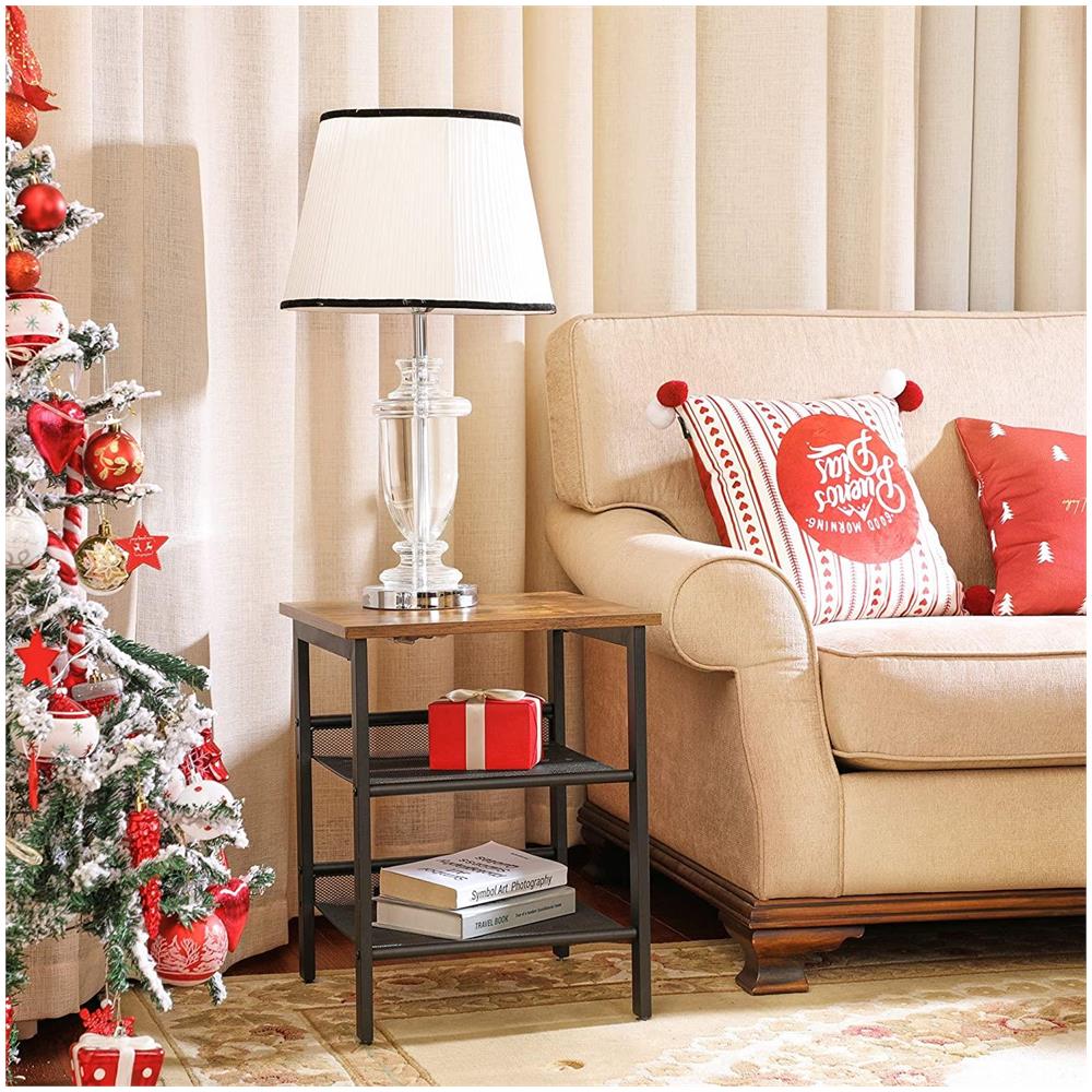 Tavolino da caffè, tavolo da caffè, rustico, marrone, nero, truciolato, acciaio - Foto 2