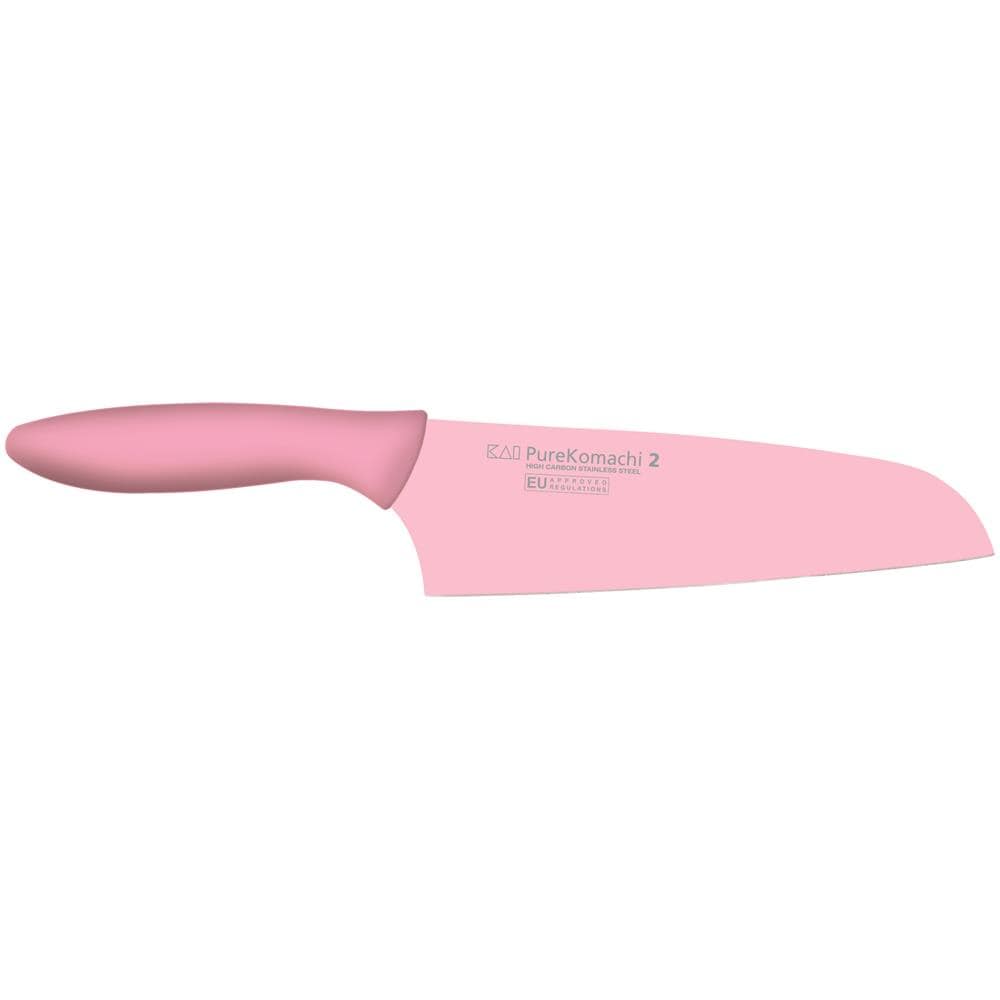 Coltello Santoku Cm 15 Linea Pure Komachi 2 Di In Acciaio Inox Con Rivestimento Antiaderente Rosa - Foto 1