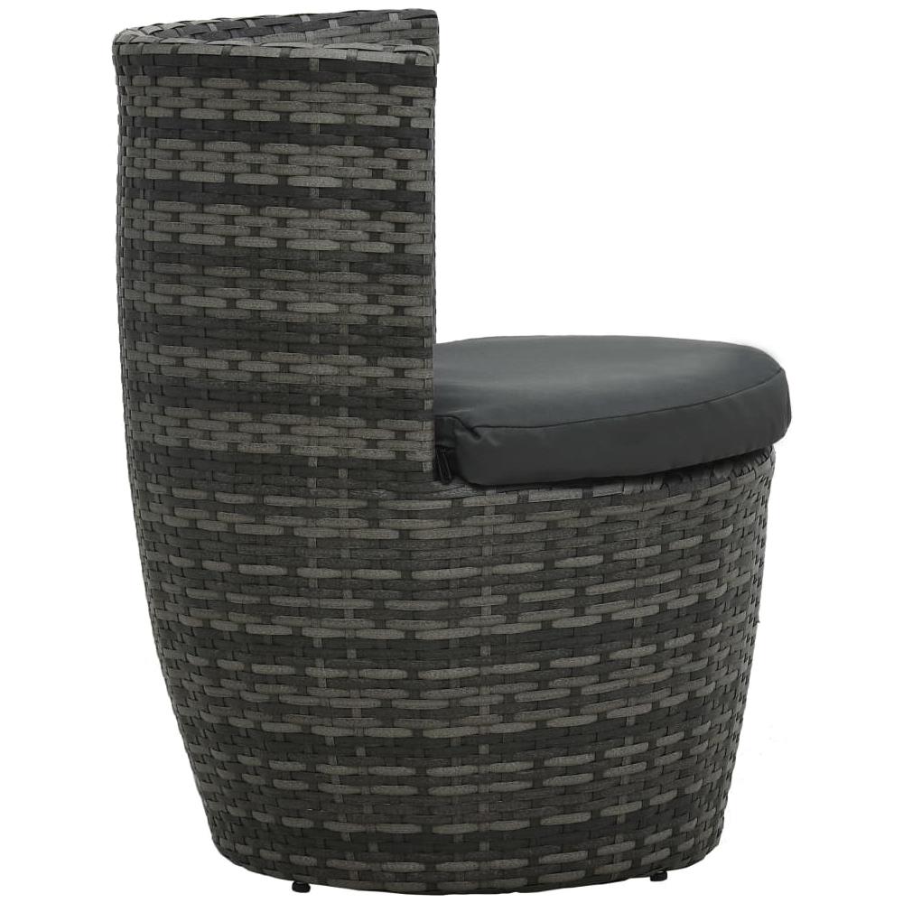 Set Da Bistrot 3 Pz Con Cuscini In Polyrattan Grigio - Foto 8
