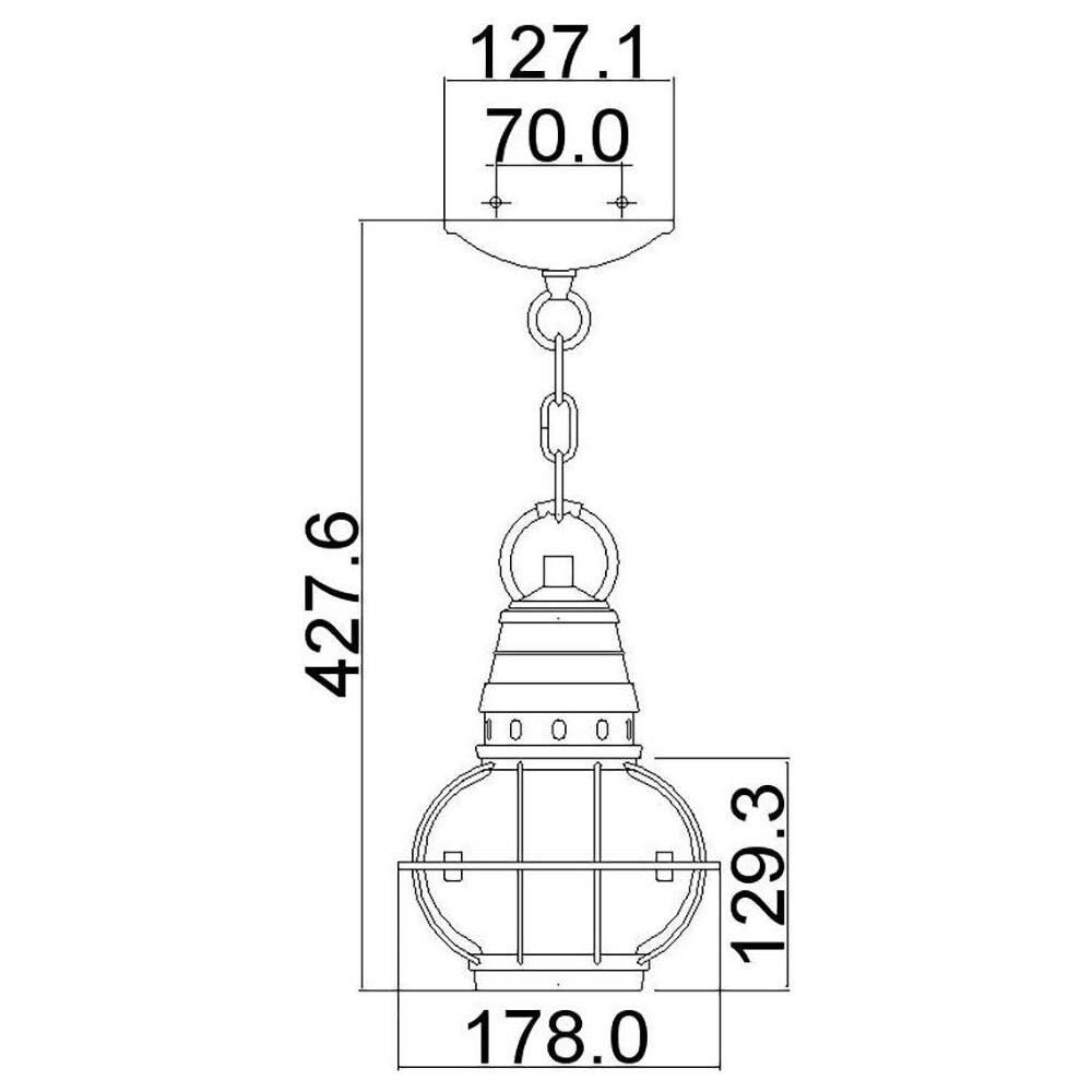 Lanterna A Catena Da Soffitto Da Esterno Piccola 1 Luce Zinco Ip44, E27 - Foto 1
