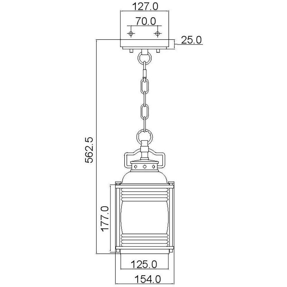 Lanterna A Catena Da Soffitto Da Esterno Piccola 1 Luce Zinco Ip44, E27 - Foto 2