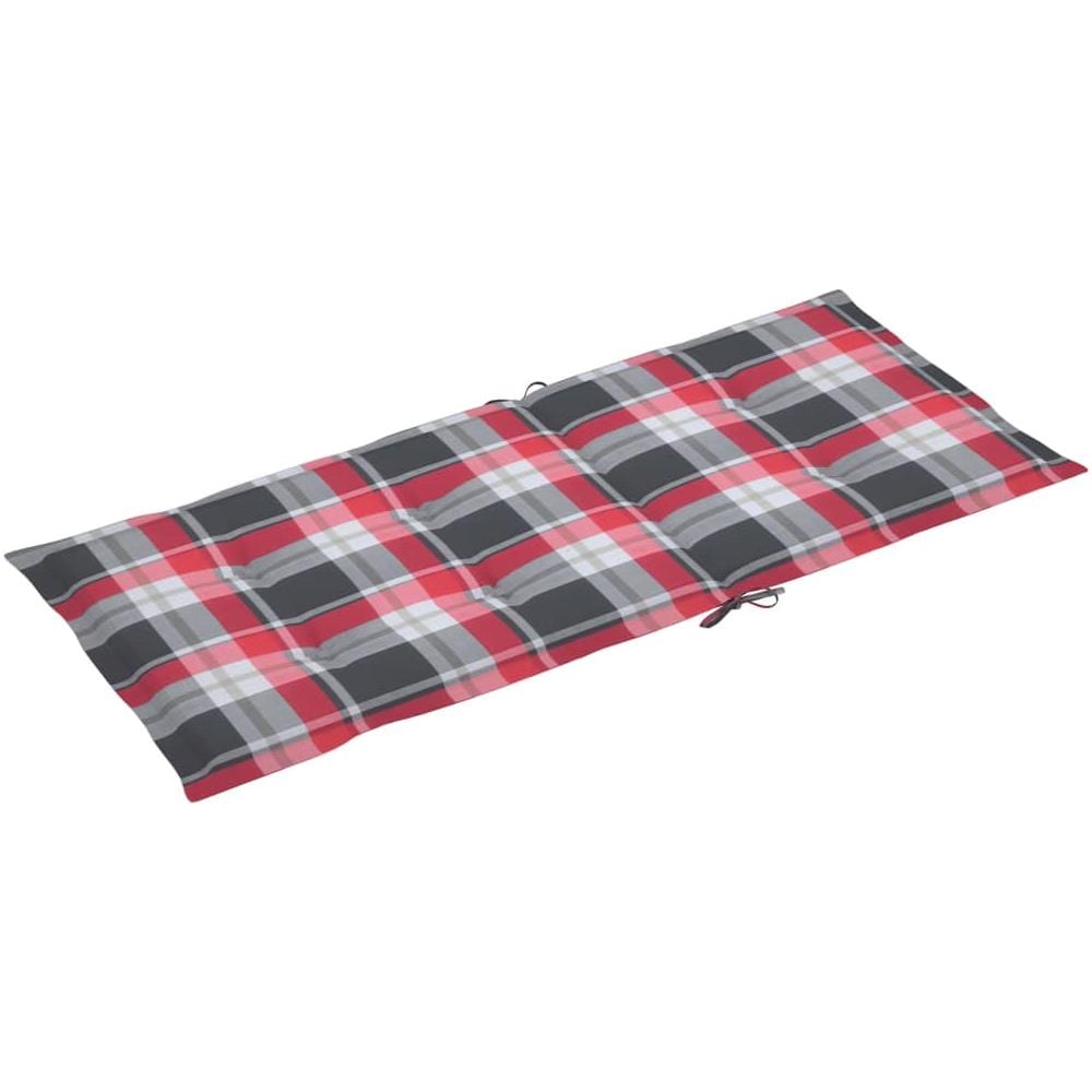 Cuscini Per Sedie Da Giardino 4 Pz Rossi A Quadri 120x50x4 Cm - Foto 3