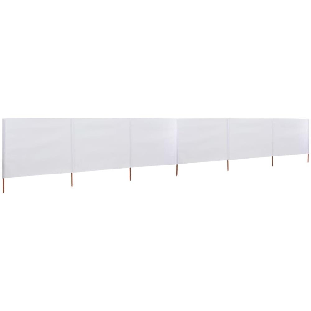 Paravento A 6 Pannelli In Tessuto 800x120 Cm Bianco Sabbia - Foto 2