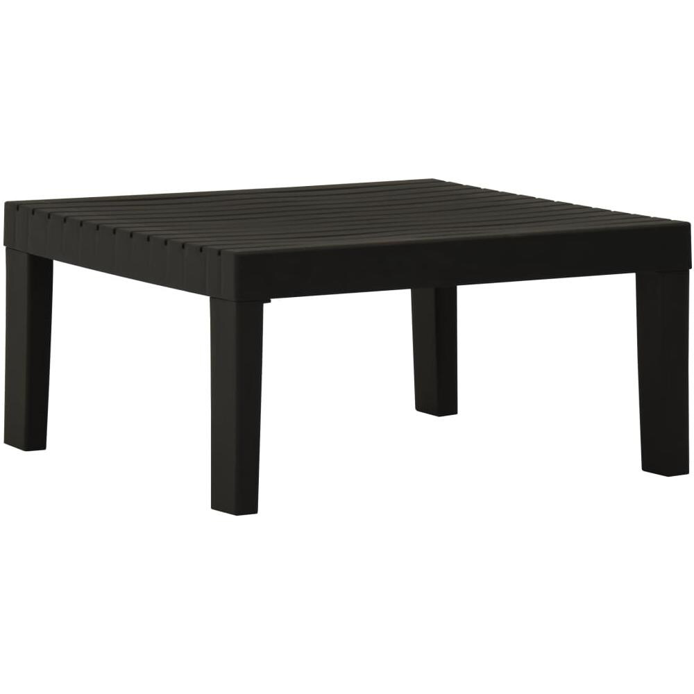 Tavolino Da Salotto Per Giardino In Plastica Grigio - Foto 1