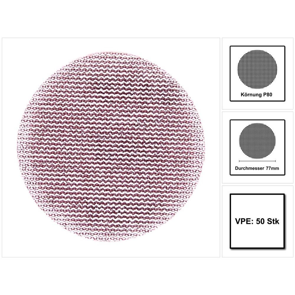 Abranet Disco Abrasivo Grip 77mm / P80 - 50 Pezzi (5420305080)  - Foto 1