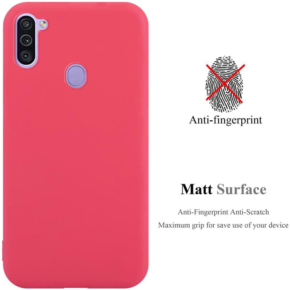 Custodia Compatibile Con Samsung Galaxy A11 Eu / M11 In Candy Rosso - Coperchio Protettivo In Silicone Tpu Flessibile - Foto 2