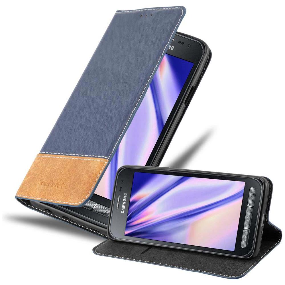 Cadorabo Custodia Compatibile Con Samsung Galaxy Xcover 3 In Blu Scuro Marrone - Coperchio Protettiva Con Chiusura Magnetica, Funzione Stand E Tasca Per Le Carte - Foto 1