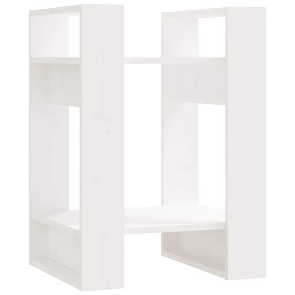 Libreria / divisorio Bianco 41x35x57 Cm In Legno Massello Di Pino - Foto 2