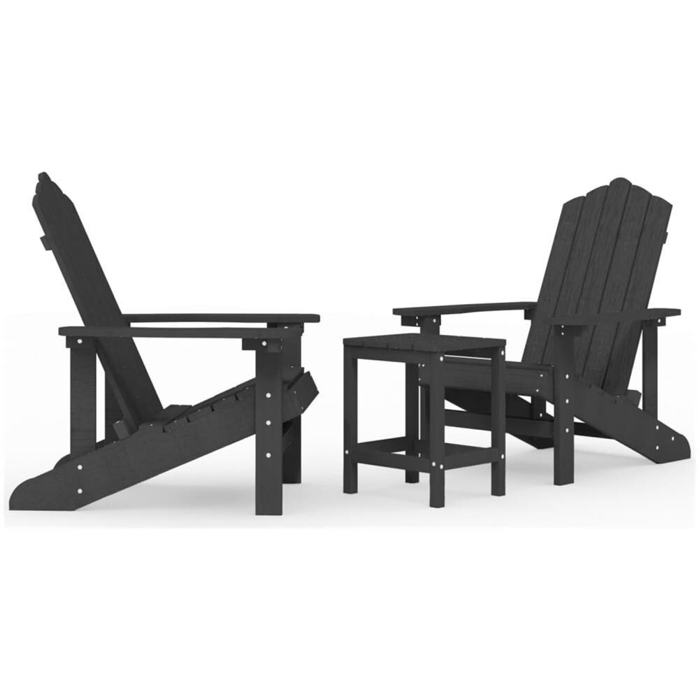 Sedie Da Giardino Con Tavolo Adirondack In Hdpe Antracite - Foto 2