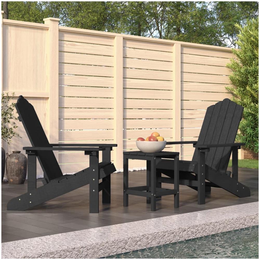 Sedie Da Giardino Con Tavolo Adirondack In Hdpe Antracite - Foto 1