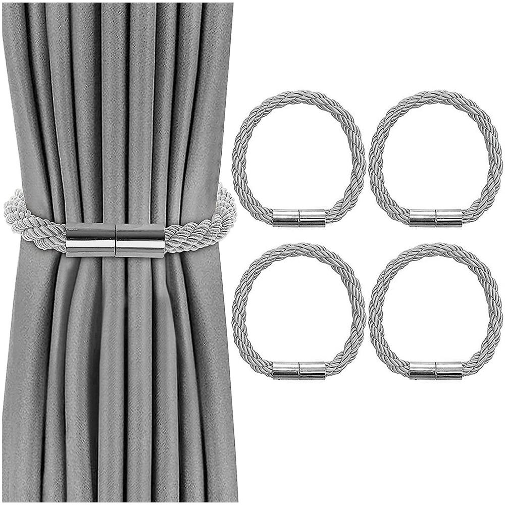 Fermatende Magnetici In Cotone Intrecciato A Mano - Confezione Da 4, Beige Scuro, Con Magneti Antiruggine, Senza Fori