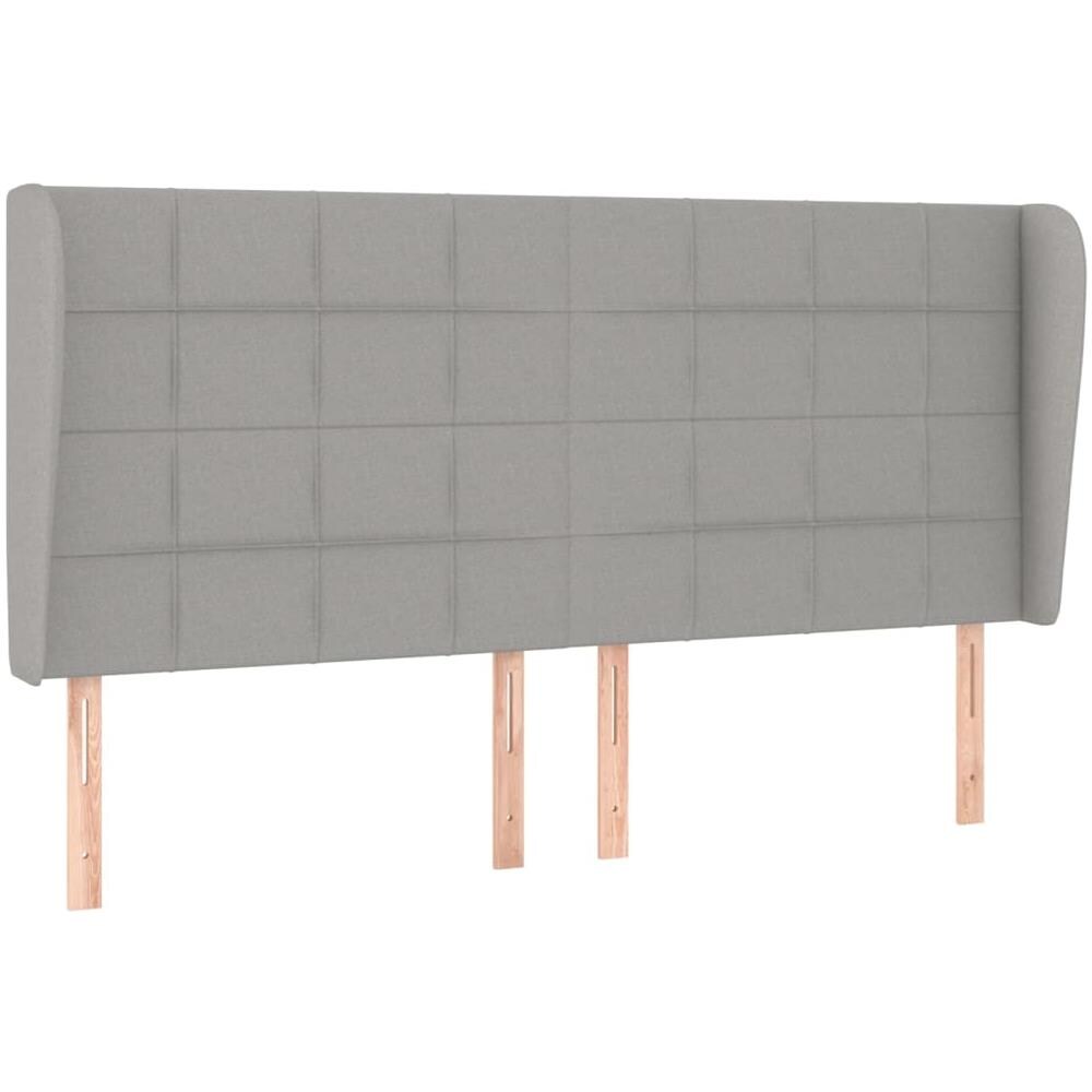 Testiera Ad Orecchio Grigio Chiaro 163x23x118/128 Cm In Tessuto - Foto 2