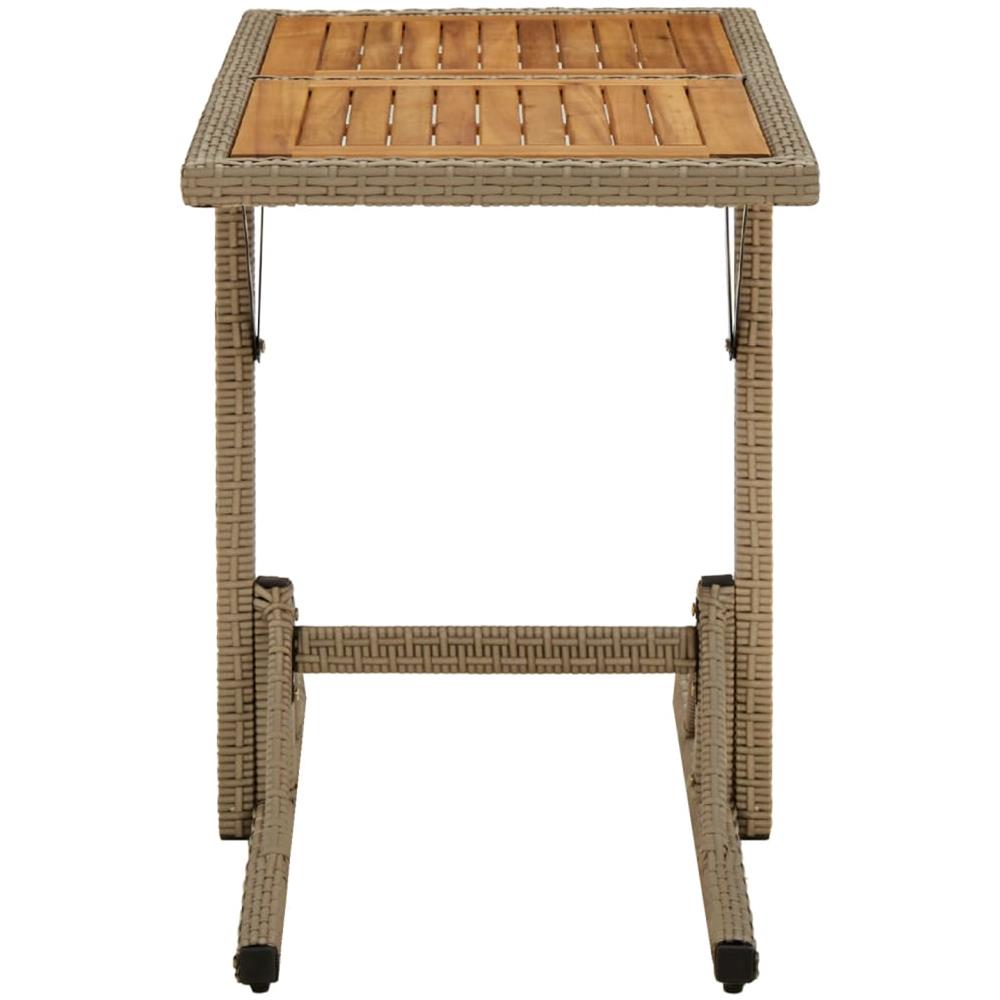 Tavolo Da Giardino Beige Legno Massello Di Acacia E Polyrattan - Foto 3