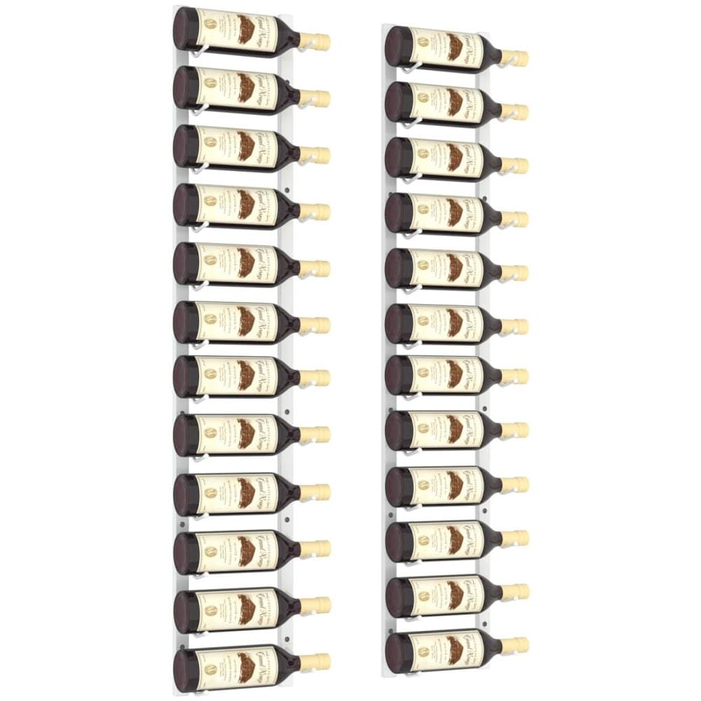 Portavini Da Parete Per 12 Bottiglie 2 Pz Bianchi In Ferro - Foto 3