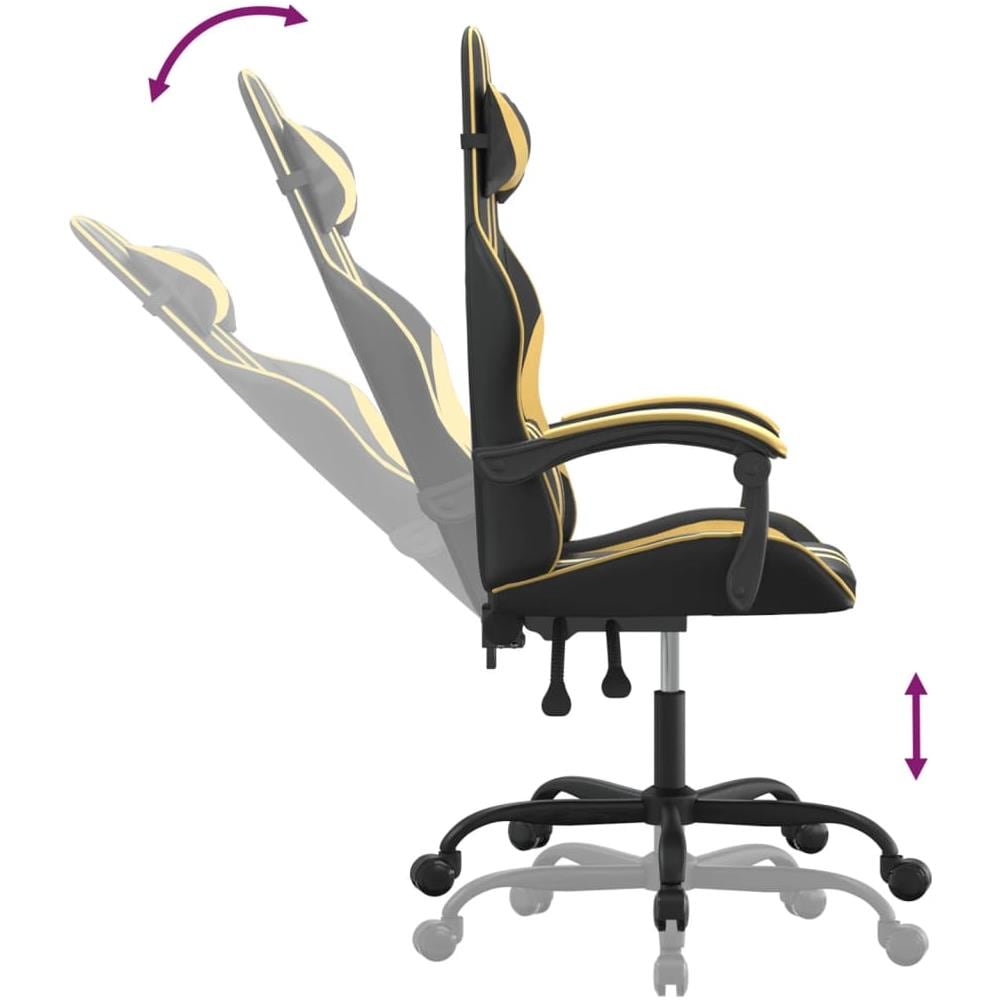 Sedia Da Gaming Nera E Oro In Similpelle - Foto 10