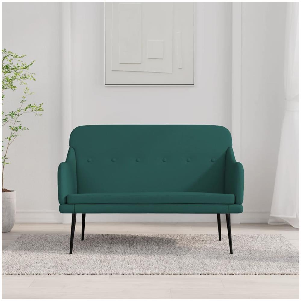 Panca Verde Scuro 110x76x80 Cm In Tessuto - Foto 1