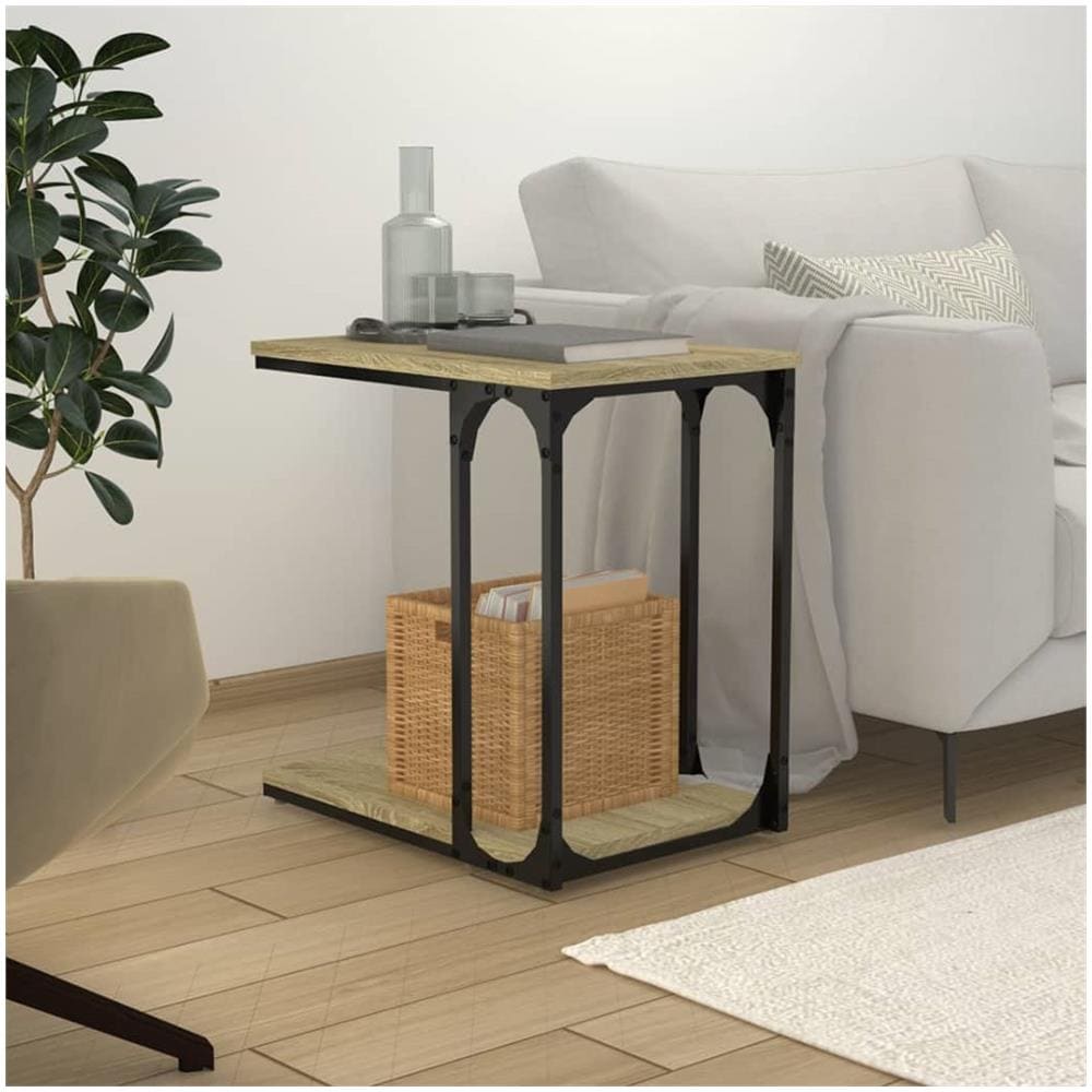 Tavolino Rovere Sonoma 50x35x52 Cm In Legno Multistrato - Foto 1