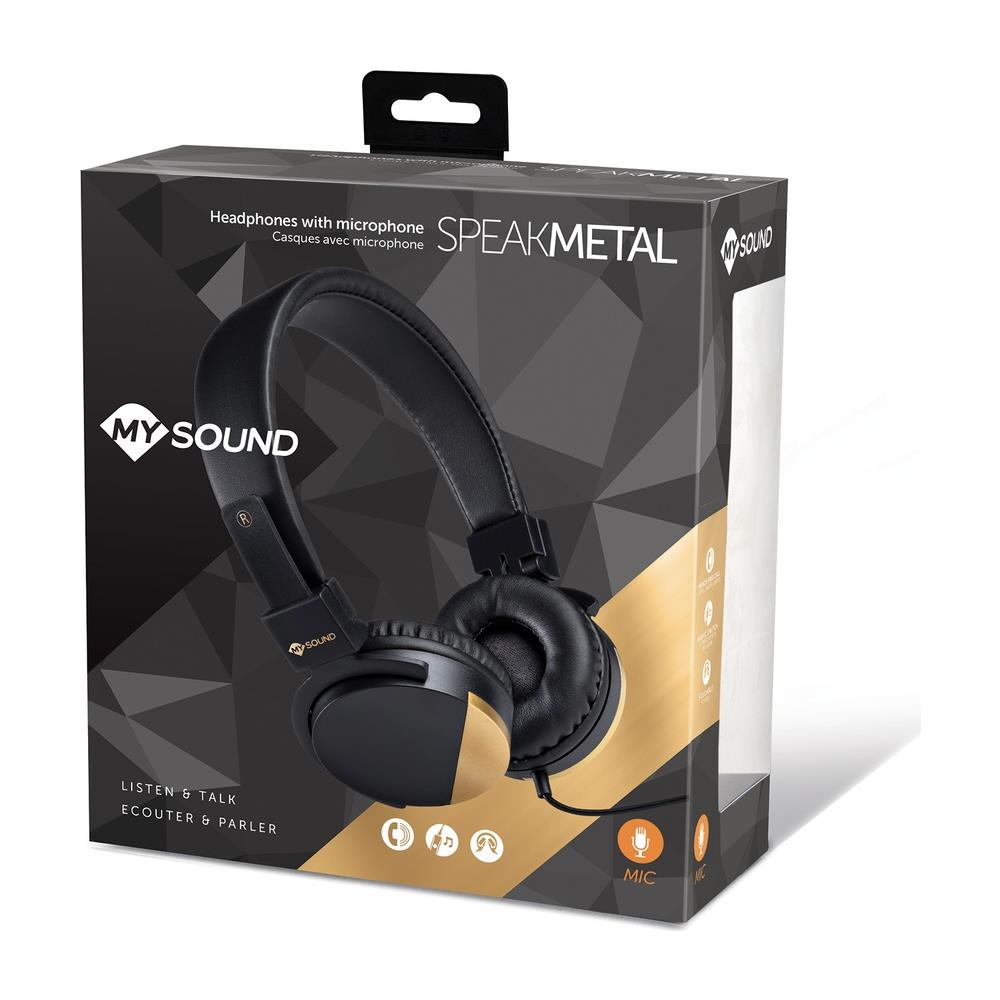 MySound Speak Metal Auricolare Cablato A Padiglione Musica e Chiamate Nero - Foto 4