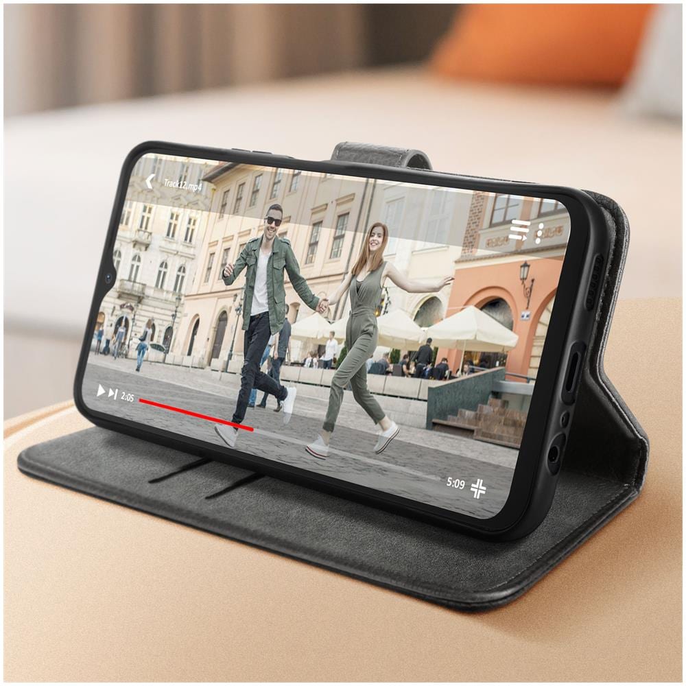 Custodia Per Samsung A14 4g E 5g, Copertina Portacarte Funzione Supporto Grigia - Foto 2