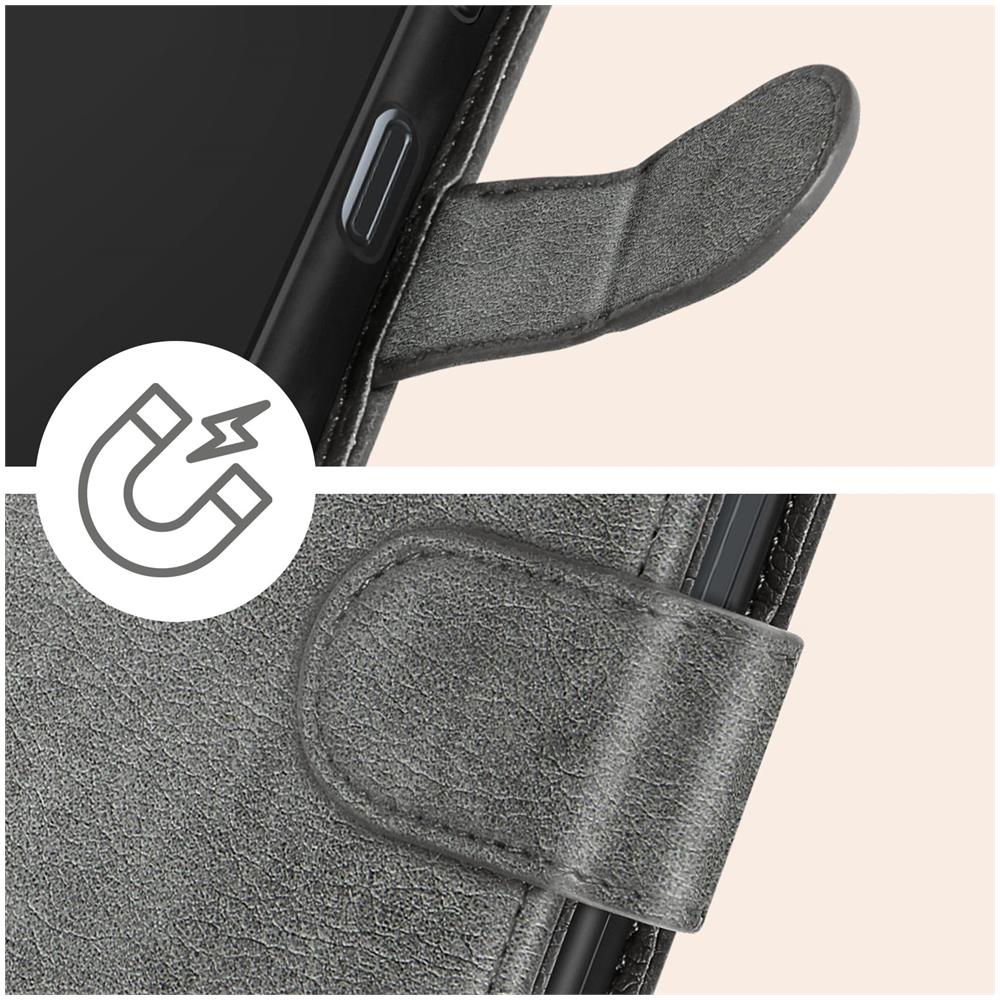 Custodia Per Samsung A14 4g E 5g, Copertina Portacarte Funzione Supporto Grigia - Foto 5