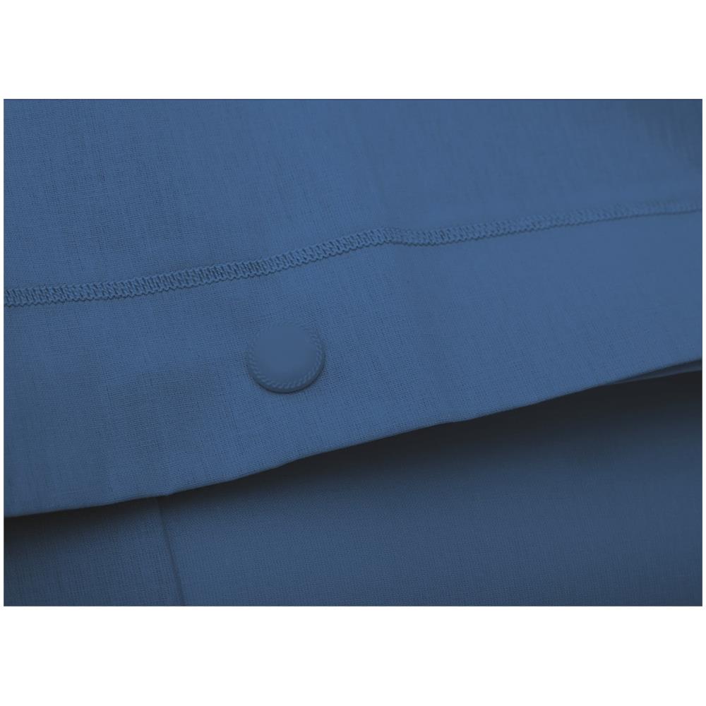 Completo Lenzuola Made In Italy In Puro Cotone Tinta Unita Varie Colorazioni Francese Avio - Foto 2