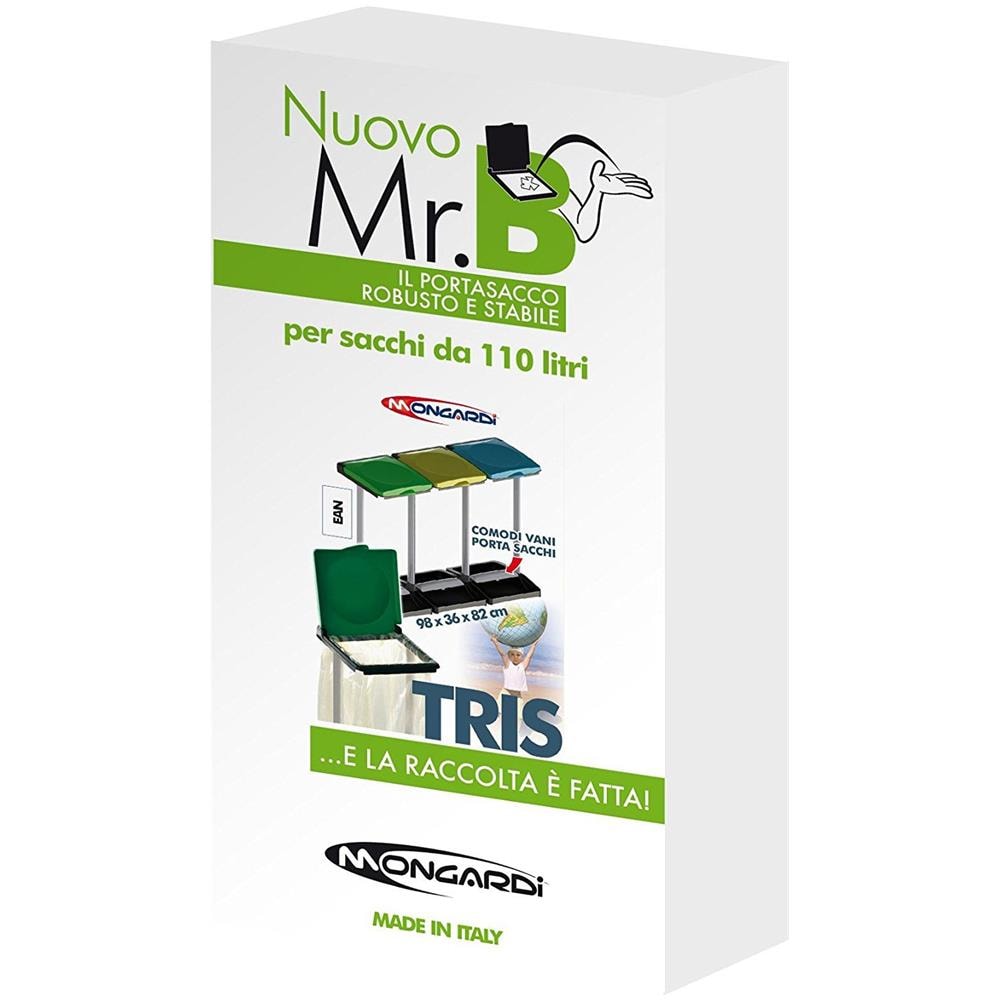 Portasacchi tre pattumiera raccolta rifiuti differenziata con vano porta sacchetti - Foto 2