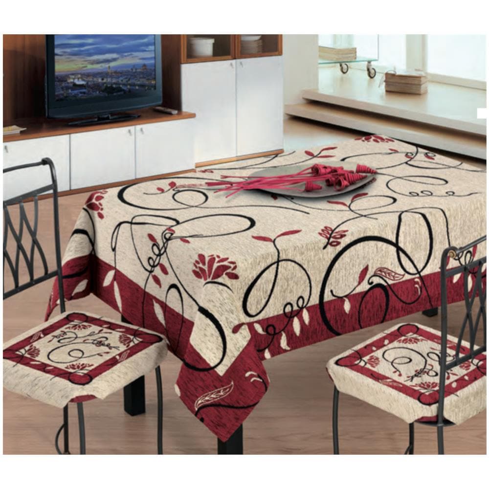 Copritavolo Salotto Cucina Cinigliato Lavorazione Jacquard Modello Gold 100x100 Beige - Foto 2