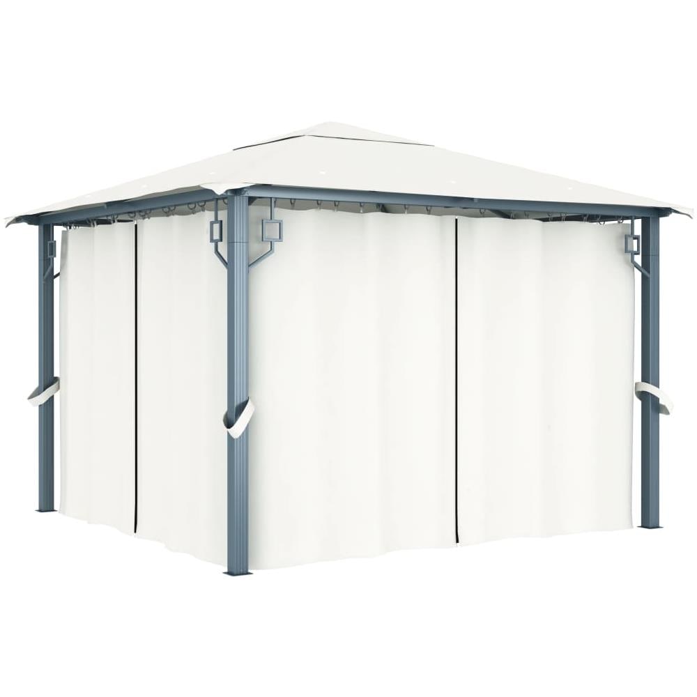Gazebo con Tenda 300 x 300 cm Crema Alluminio - Foto 1