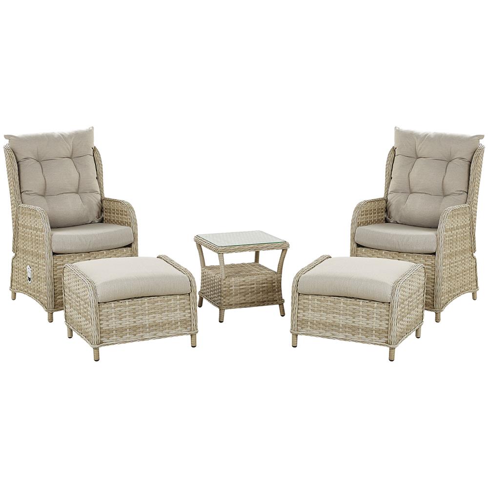 Salotto Da Giardino In Rattan Sintetico Beige Ponza - Foto 1