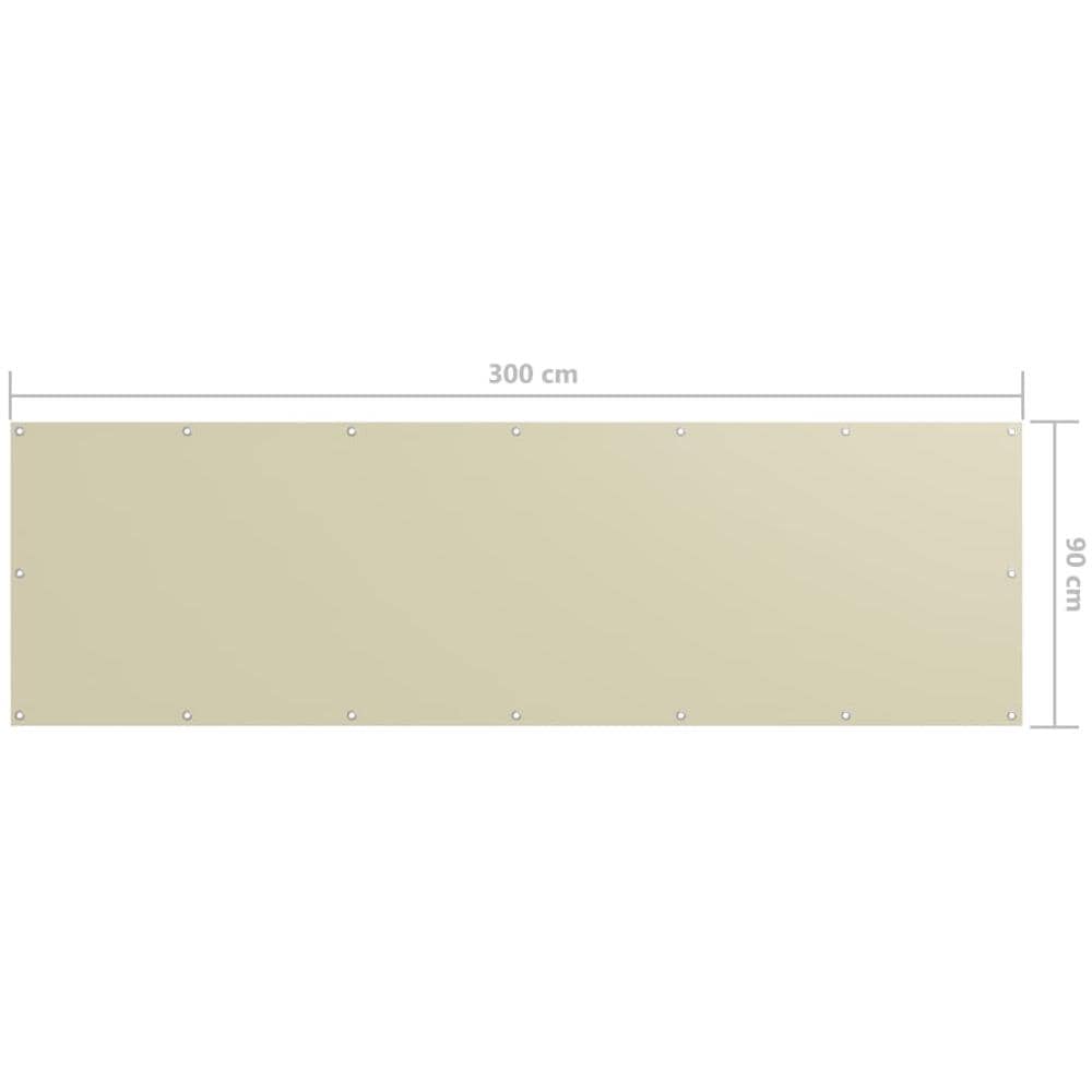 Paravento Da Balcone Crema 90x300 Cm Tessuto Oxford - Foto 5
