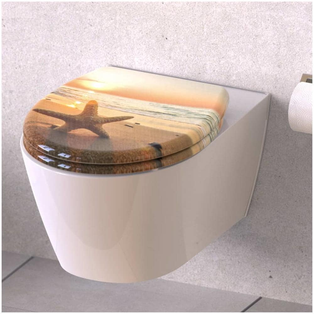 Tavoletta WC Duroplast Chiusura Ammortizzata SEA STAR Stampato - Foto 2