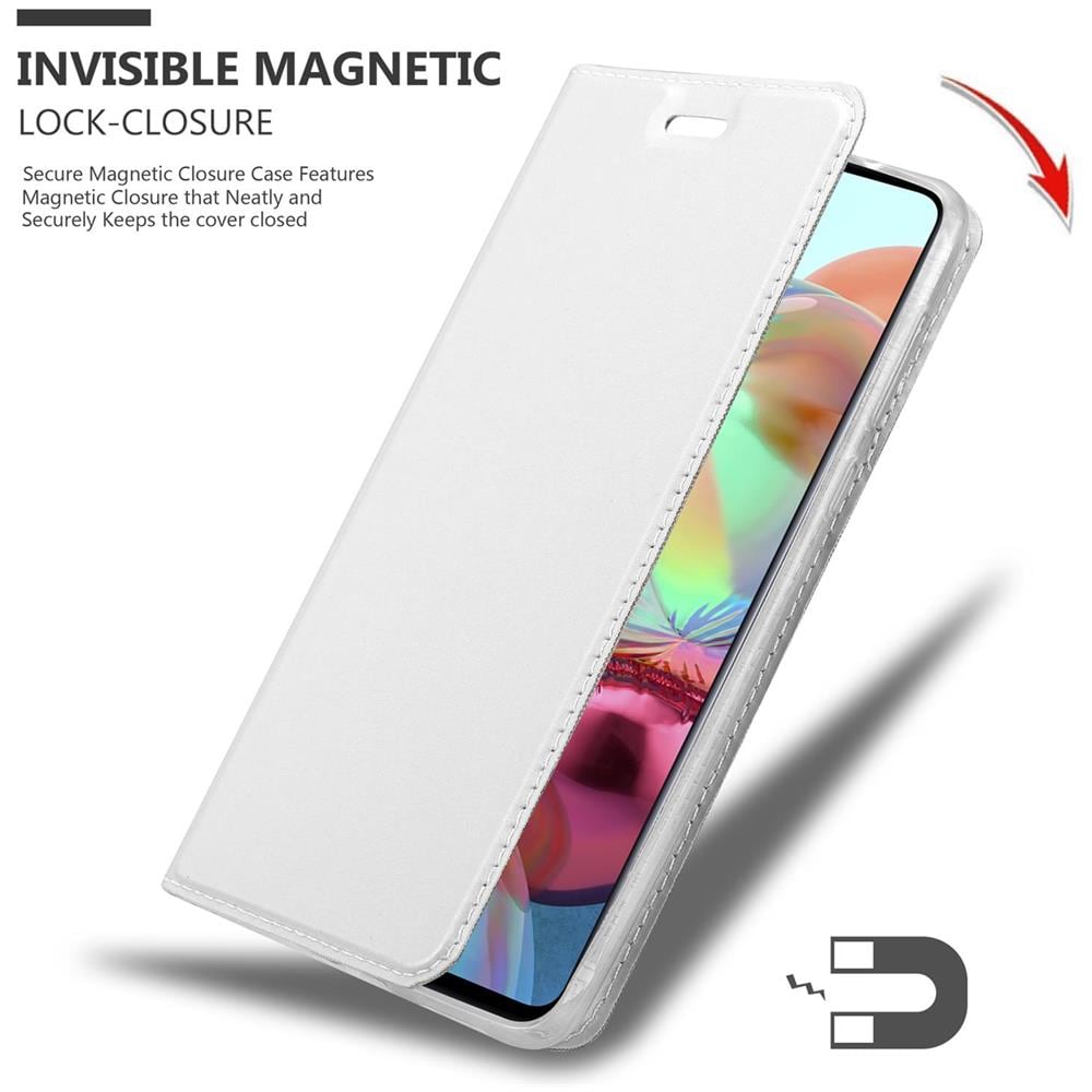 Custodia Compatibile Con Samsung Galaxy A71 5g In Classy Argento - Coperchio Protettiva Con Chiusura Magnetica, Funzione Stand E Tasca Per Le Carte - Foto 8