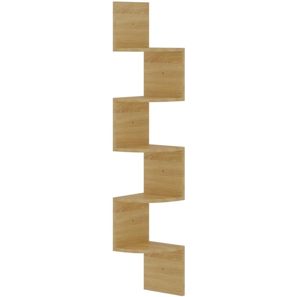 Scaffale Angolare a Muro Rovere Sonoma 19x19x123 cm Multistrato - Foto 1