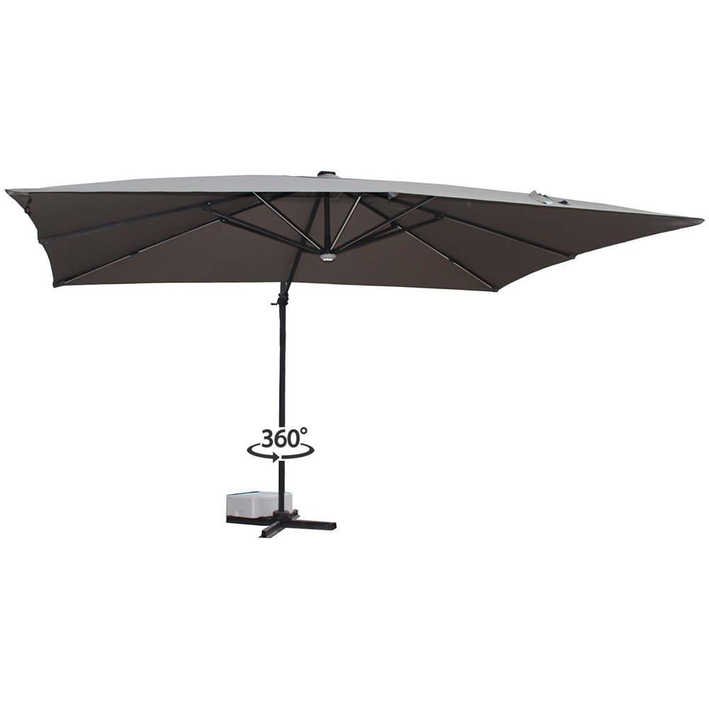 Calvia Ombrellone Rettangolare Con Led Grigio 3 X 4 M - Foto 1