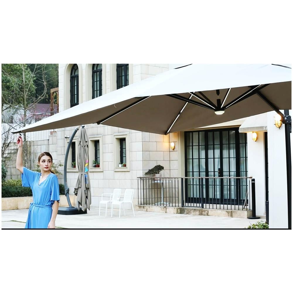 Calvia Ombrellone Rettangolare Con Led Grigio 3 X 4 M - Foto 2