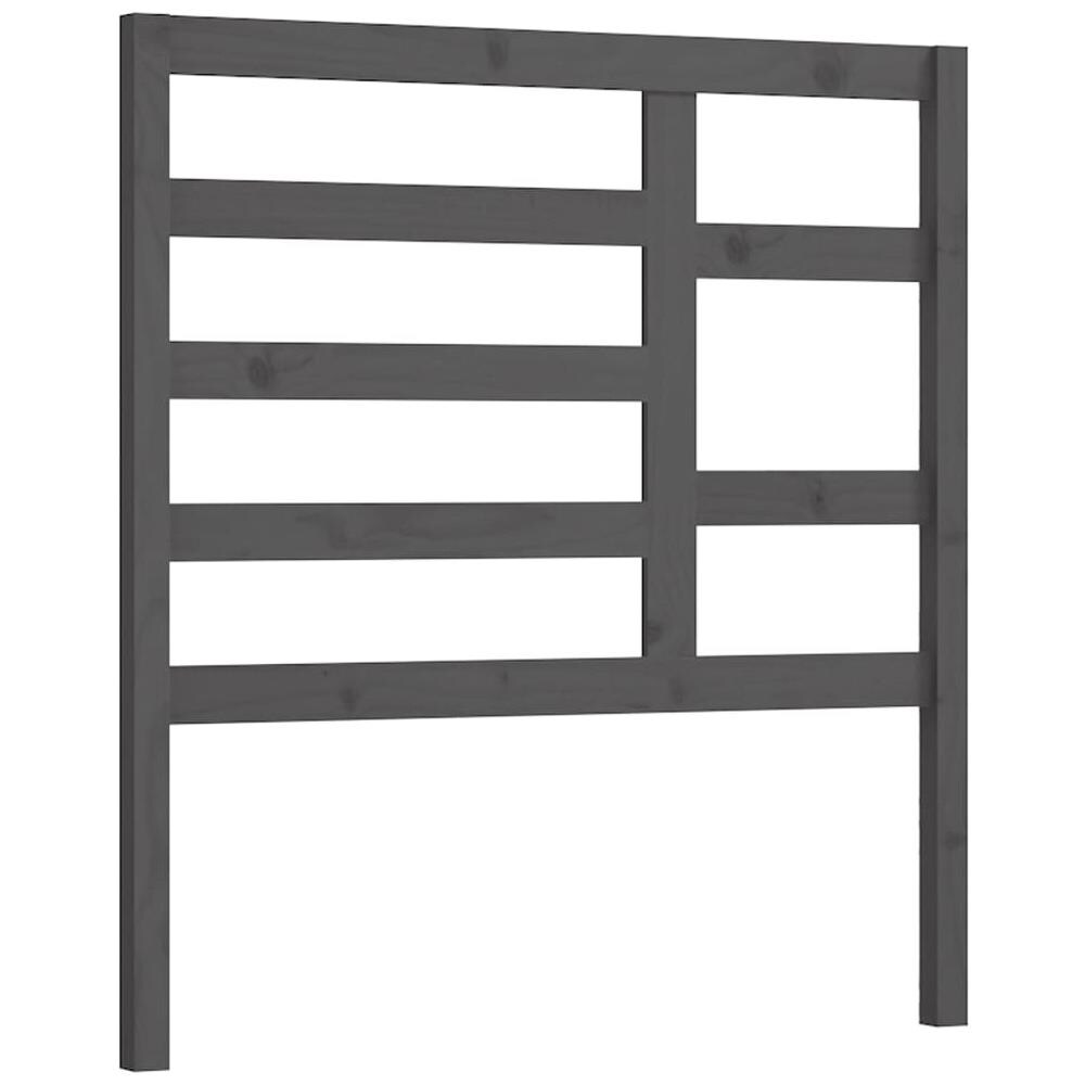 Testiera Per Letto Grigia 81x4x104 Cm In Legno Massello Di Pino - Foto 2