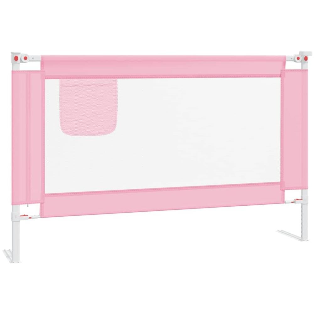 Sponda Letto di Sicurezza per Bambini Rosa 120x25 cm Tessuto - Foto 2