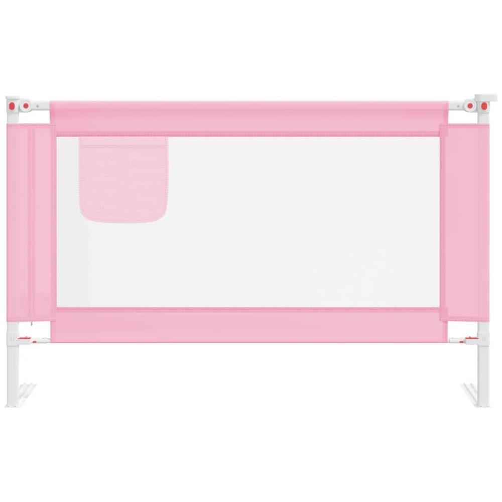 Sponda Letto di Sicurezza per Bambini Rosa 120x25 cm Tessuto - Foto 3