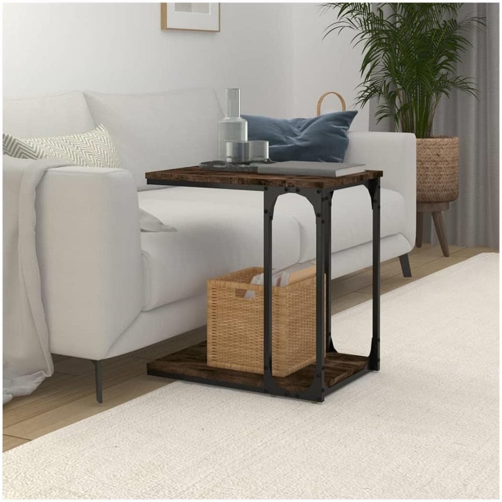 Tavolino Da Salotto Rovere Fumo 50x35x52 Cm Legno Multistrato - Foto 4