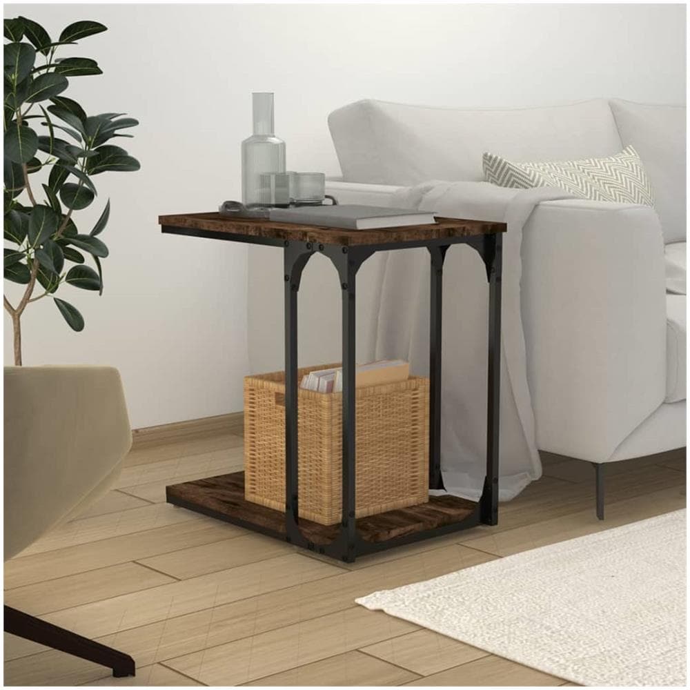 Tavolino Da Salotto Rovere Fumo 50x35x52 Cm Legno Multistrato - Foto 1