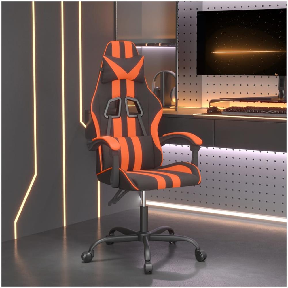 Sedia Da Gaming Nero E Arancione In Similpelle - Foto 1