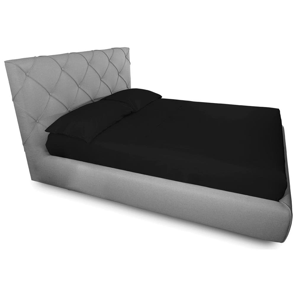 Completo Lenzuola Made In Italy In Puro Cotone Tinta Unita Varie Colorazioni Francese Nero - Foto 1