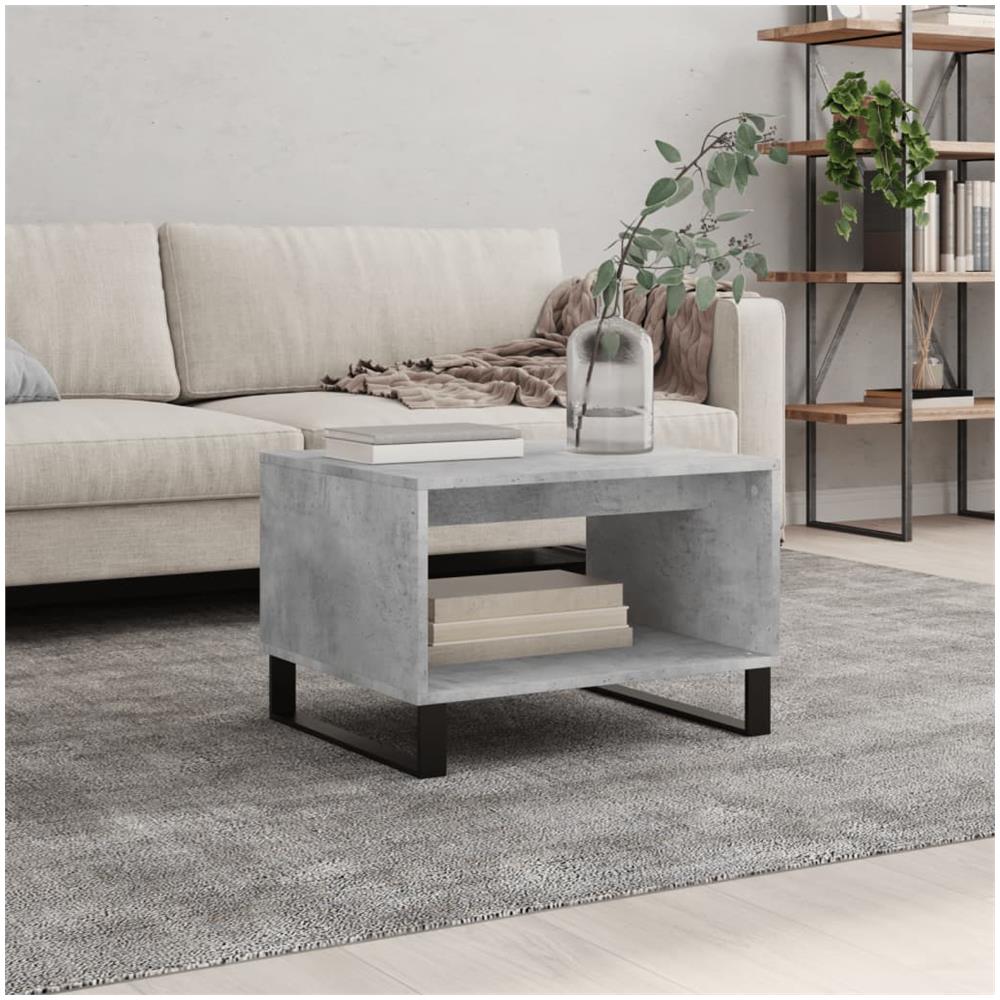 Tavolino Da Salotto Grigio Cemento 60x50x40cm Legno Multistrato - Foto 1