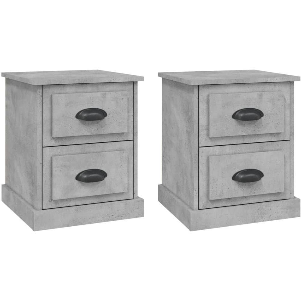 Comodini 2 Pz Grigio Cemento 39x39x47,5 Cm In Legno Multistrato - Foto 2