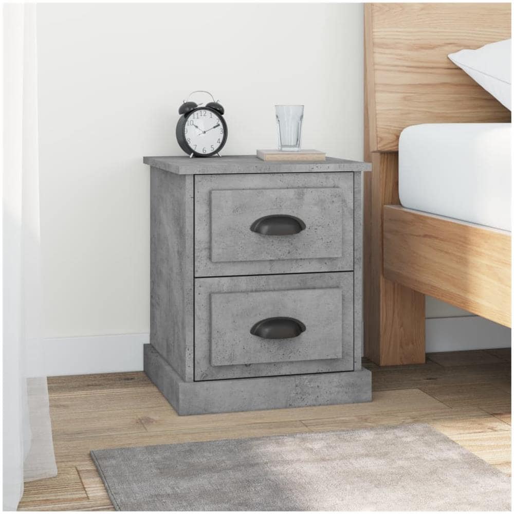 Comodini 2 Pz Grigio Cemento 39x39x47,5 Cm In Legno Multistrato - Foto 1