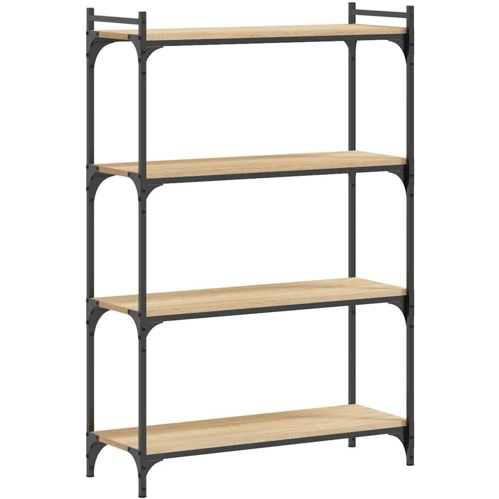 Libreria 4 Ripiani Rovere Sonoma 80x30x120 Cm Legno Multistrato - Foto 2