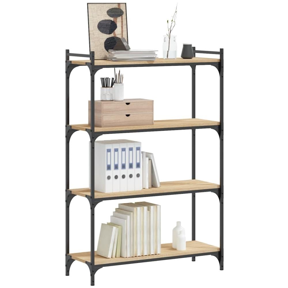 Libreria 4 Ripiani Rovere Sonoma 80x30x120 Cm Legno Multistrato - Foto 3