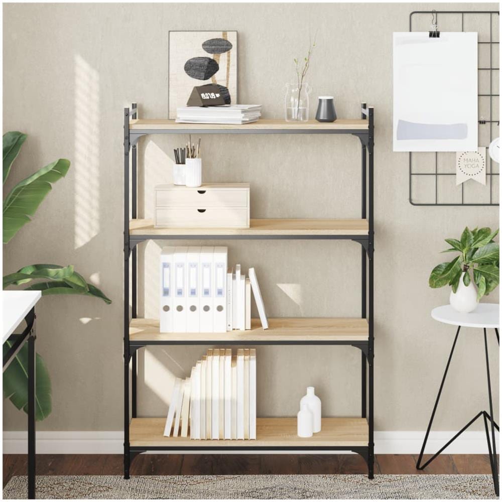 Libreria 4 Ripiani Rovere Sonoma 80x30x120 Cm Legno Multistrato - Foto 1