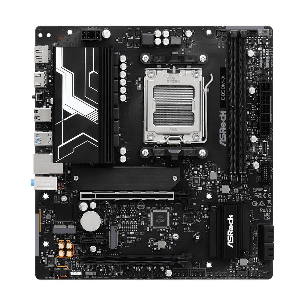 Scheda Madre AMD B850M X WiFi 6E Socket AM5 Ryzen DDR5 8200 MHz 128 GB B850 Micro ATX M. 2 SATA3 6.0 Gb /s PCIe 4.0 B850 - Foto 2